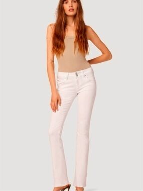 KUT from the Kloth Karen Pant White Lightweight Cotton Rib Baby Boot NWT Sz 10